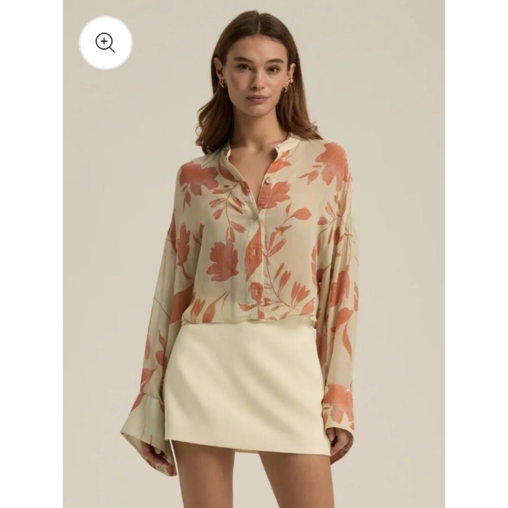Favorite Daughter The Belle Of The Ball Top Orange Yellow Floral Medium Light